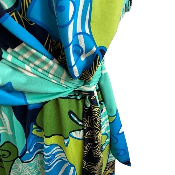 Ladies Karin Stevens Petites Bold Print‎ Tie Waist Dress Size 8 Petite - Picture 3 of 11